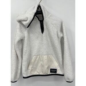 Girl's S 7/8 Hooded Fleece White Calvin Klein Performance 1/4 Zip Pullover